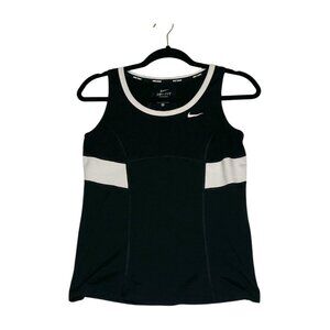 NIKE Girls Tennis Tank Dri-Fit Black with White Trim Size X-Large